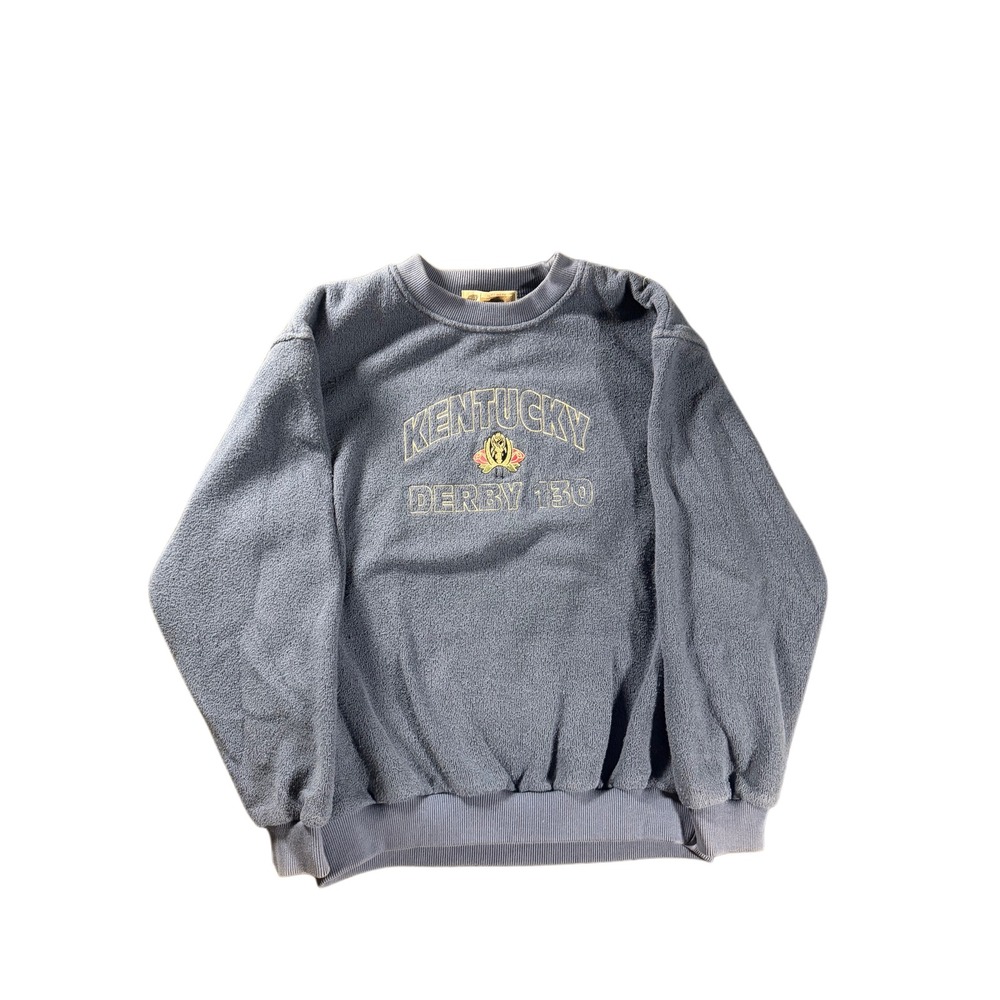 Vintage Akwa Kentucky Derby 130 Sweatshirt Mens Medium Blue Fleece Made in USA